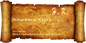 Hohenberg Kitti névjegykártya